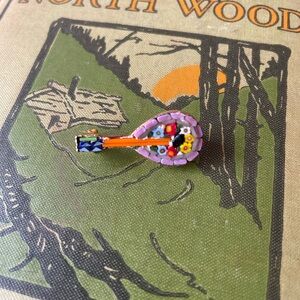 Vintage Micro Mosaic Guitar Marked Italy 1 1/4” Very Old Beautiful!